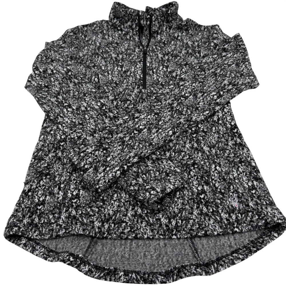 Spyder Quarter Zip Pullover Women's Medium Active Black White Marled Zip Pockets
